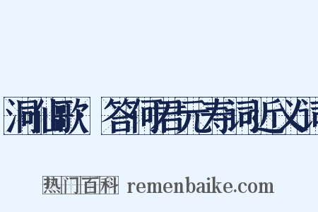 洞仙歌·答何君元寿词近义词是什么意思的图片